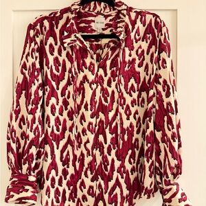 Nic+Zoe Women's Blouse Magenta and Cream